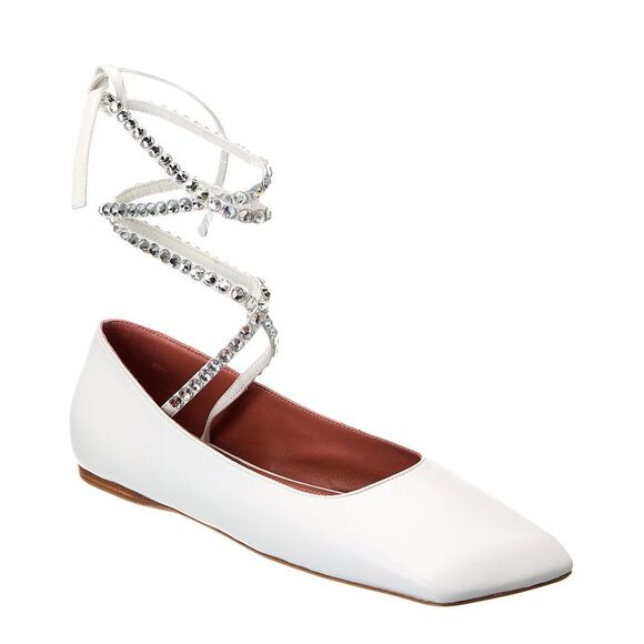 AMINA MUADDI Shoes - AMINA MUADDI Ane Lace-Up Leather Flat